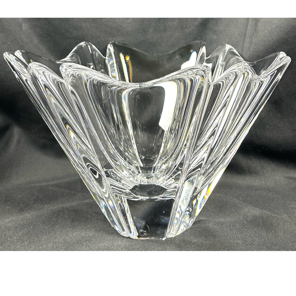 ORREFORS Sweden Crystal Orion Lars Hellsten Bowl Signed Vintage 1980's-10.25"